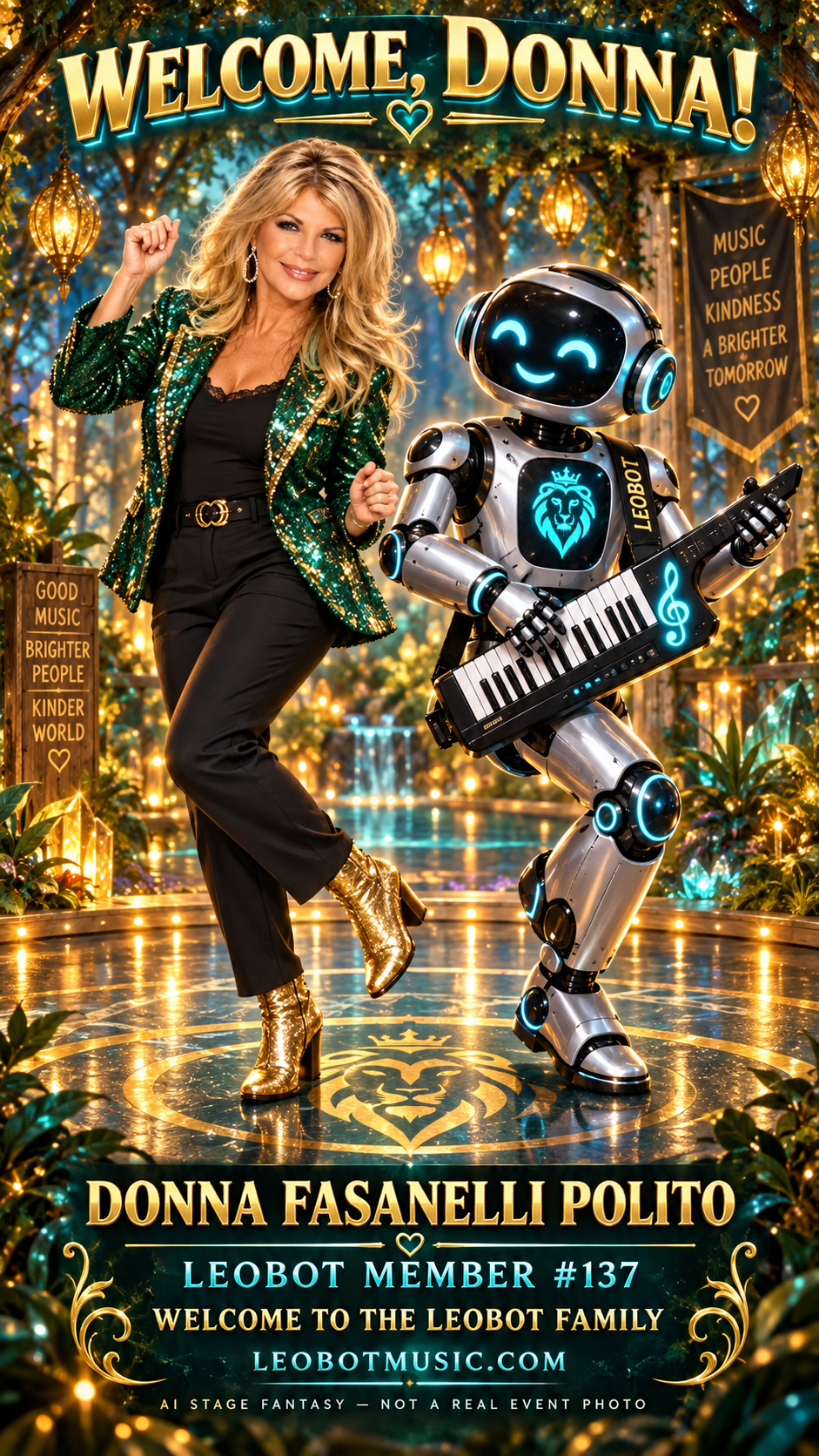 Donna Fasanelli Polito LeoBot welcome artwork